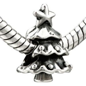 Pugster Christmas tree Silver Charm Bead New